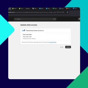 Image of Shopify Admin showing where to enable updates for FlavorCloud app