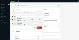 the order details page in Flavorcloud with fulfill orders highlighted