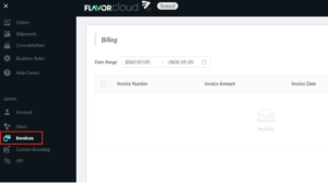 An Image showing how to locate the invoice section on the left panel