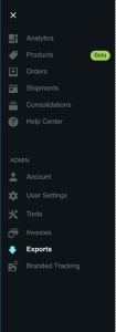 Menu including Export
