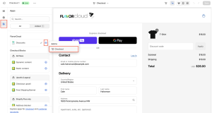 Image of shopify checkout editor with FlavorCloud App Discounts enabled
