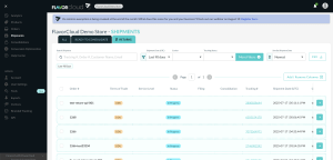screenshot of FlavorCloud App returns grid