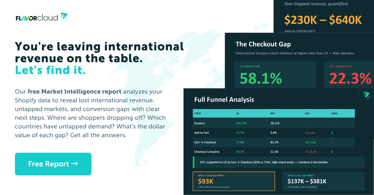 International Ecommerce Growth: 3 Hidden Gaps Costing Your Shopify Revenue - FlavorCloud