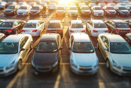 cars in a parking lot