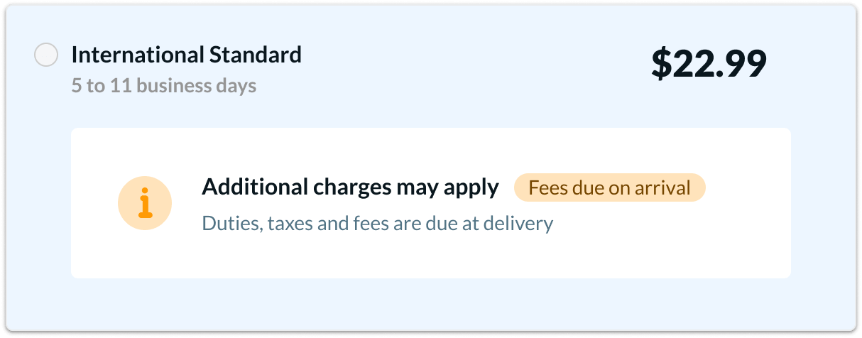 checkout cart DDU