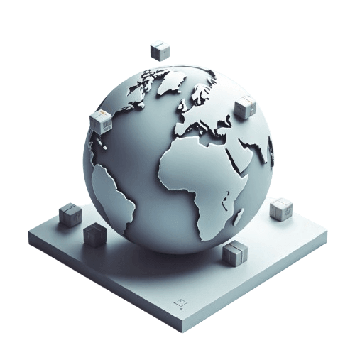 Globe concept with parcels 1