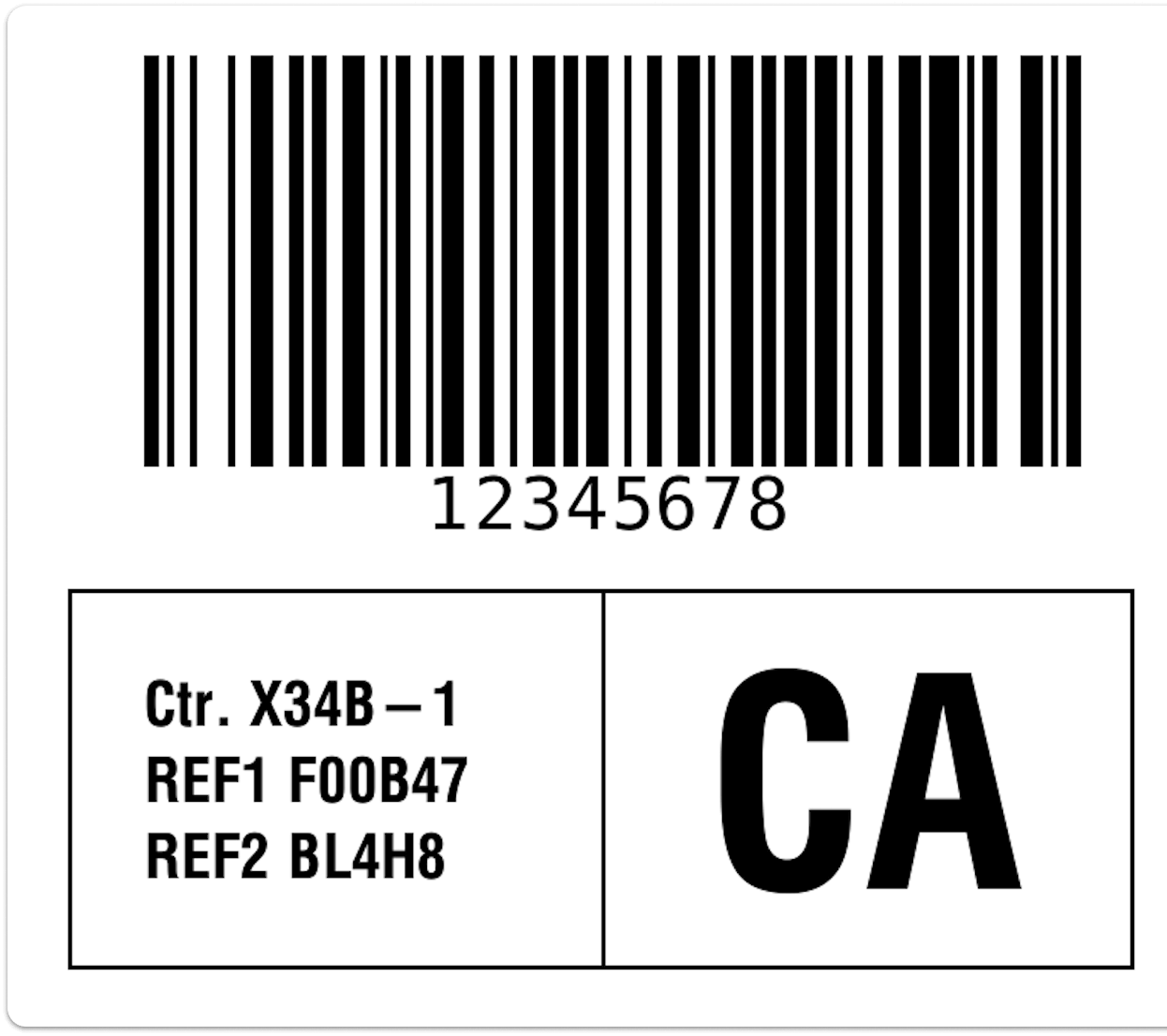 label sample