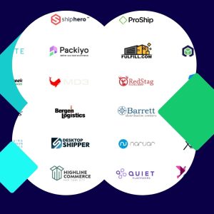 Logos like Shiphero, ShipBob and more across a webpage