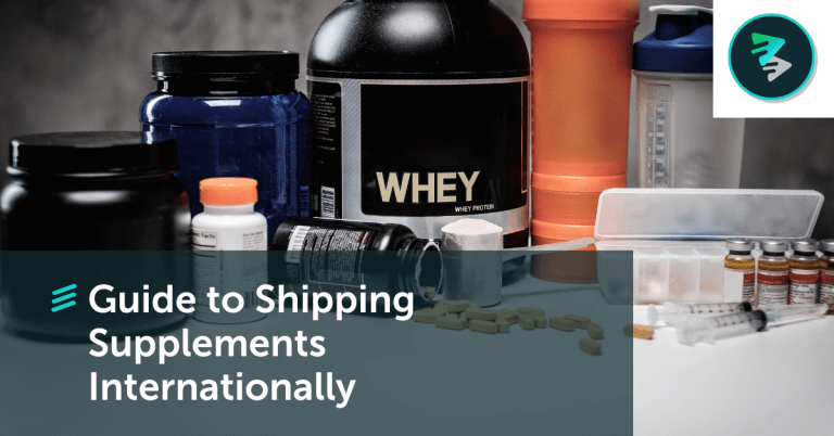 banner about shipping supplements internationally
