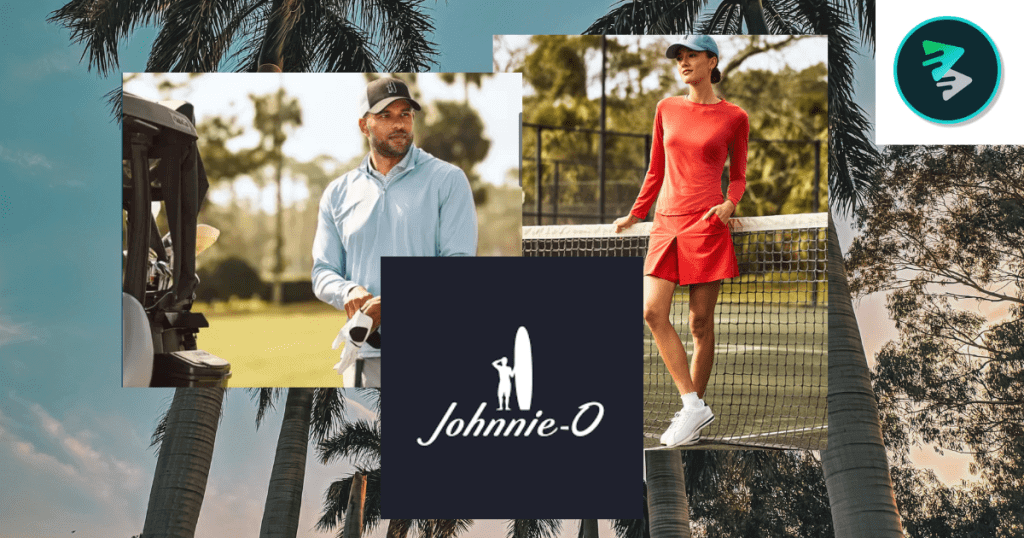 Johnnie-o case study image featuring golfers and logo