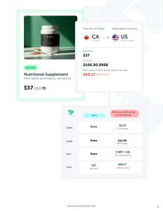 Image of nutritional supplements from Canada and how the are affected by de minimis removal