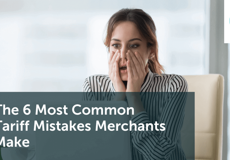 Banner of a woman looking upset with overlay about a blog on the 6 most common tariff mistakes